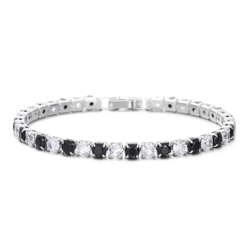 Amazon Cross-Border Hot-Selling 4mm Hip-Hop Tennis Bracelet with Intercolor Zircon, High-End Luxury Bracelet Wholesale Amazon Cross-Border Hot-Selling 4mm Hip-Hop Tennis Bracelet with Intercolor Zircon, High-End Luxury Bracelet Wholesale