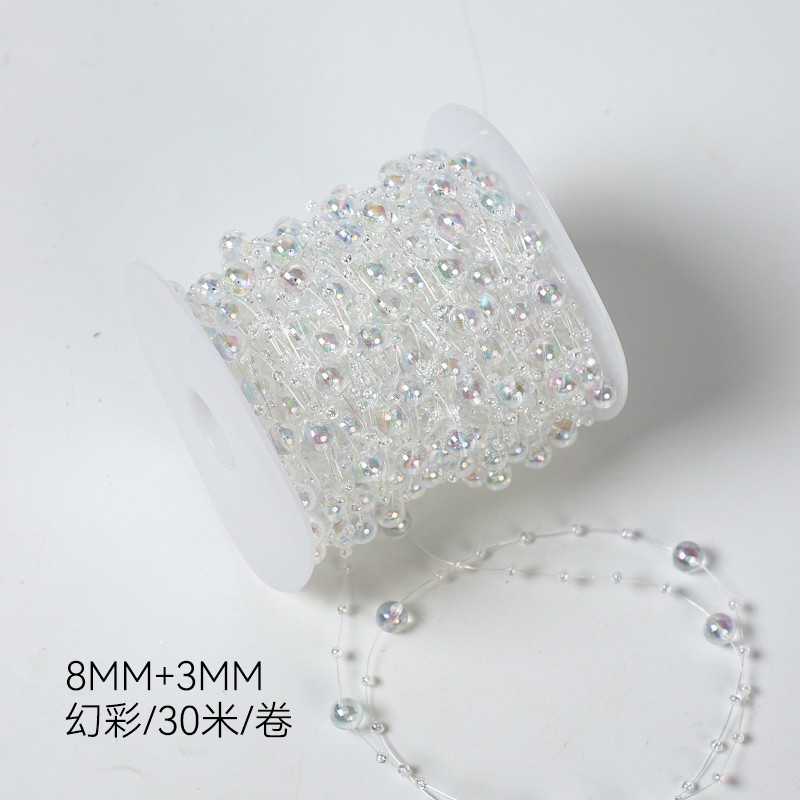 Navidad de siete colores cordier cadena de perlas cadena de perlas accesorios flores decorativas paquete de flores joyas DIY