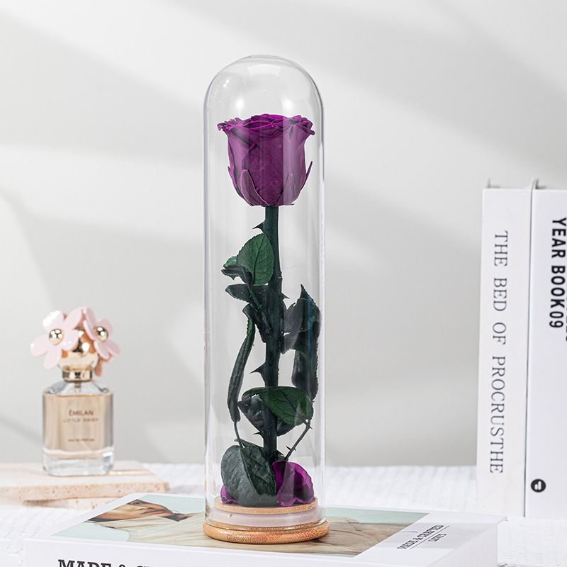 Mayorista rosa inmortalidad día de San Valentín cubierta de vidrio bambú fondo decoración del pequeño príncipe día de San Valentín una rama de rosa inmortalidad