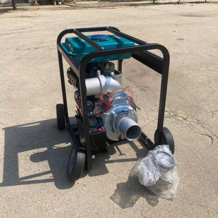 150口径6寸柴油抽水泵 四轮推车移动式排涝泵 4寸自吸泵