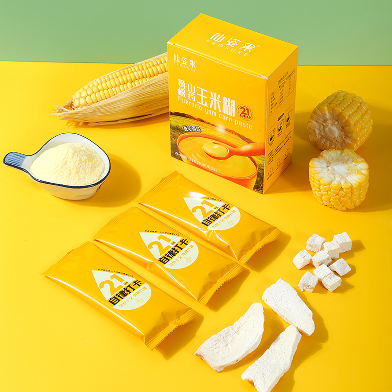 Xianzi fruit Yam kudzu root corn paste nutrition instant corn powder stomach nourishing soup grains breakfast belly filling meal replacement powder