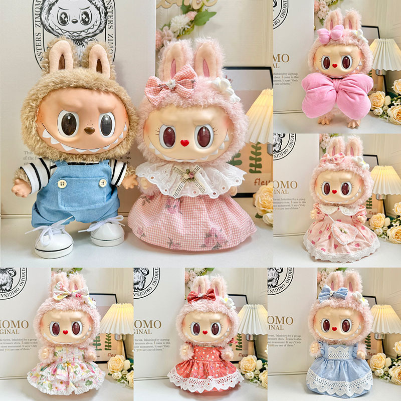 Only Baby Clothes] 38cm Labubu Vinyl Plush Doll Clothes Replacement Labubu Doll Clothes Mokoko Skirt