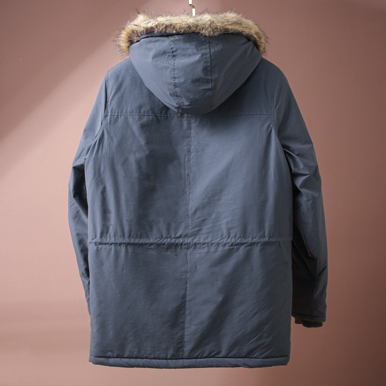 Parka d'hiver à capuche pour homme - Coupe-vent et imperméable, veste matelassée épaisse et chaude avec doublure polaire pour sports de plein air (vert armée)_voghion.com