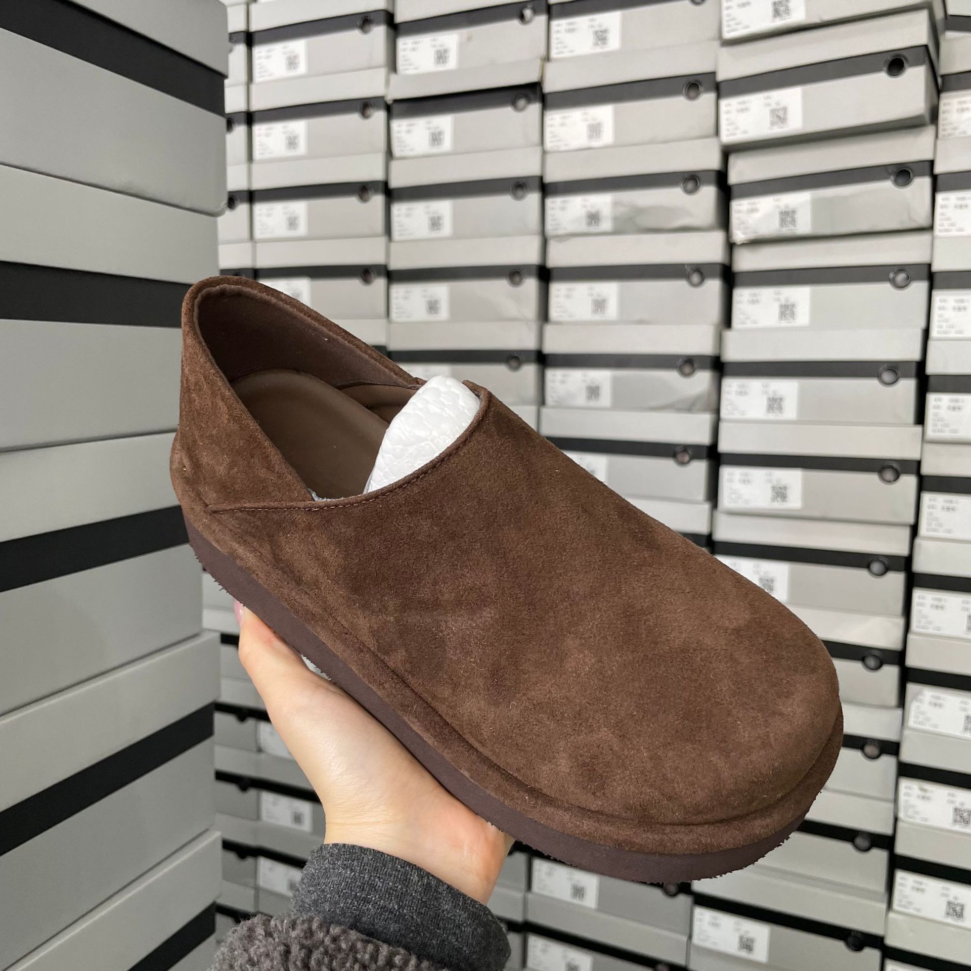 Mocassini slip-on da donna - Soletta in vera pelle, suola spessa, scarpe comode da guida, nero, giallo, marrone_voghion.com