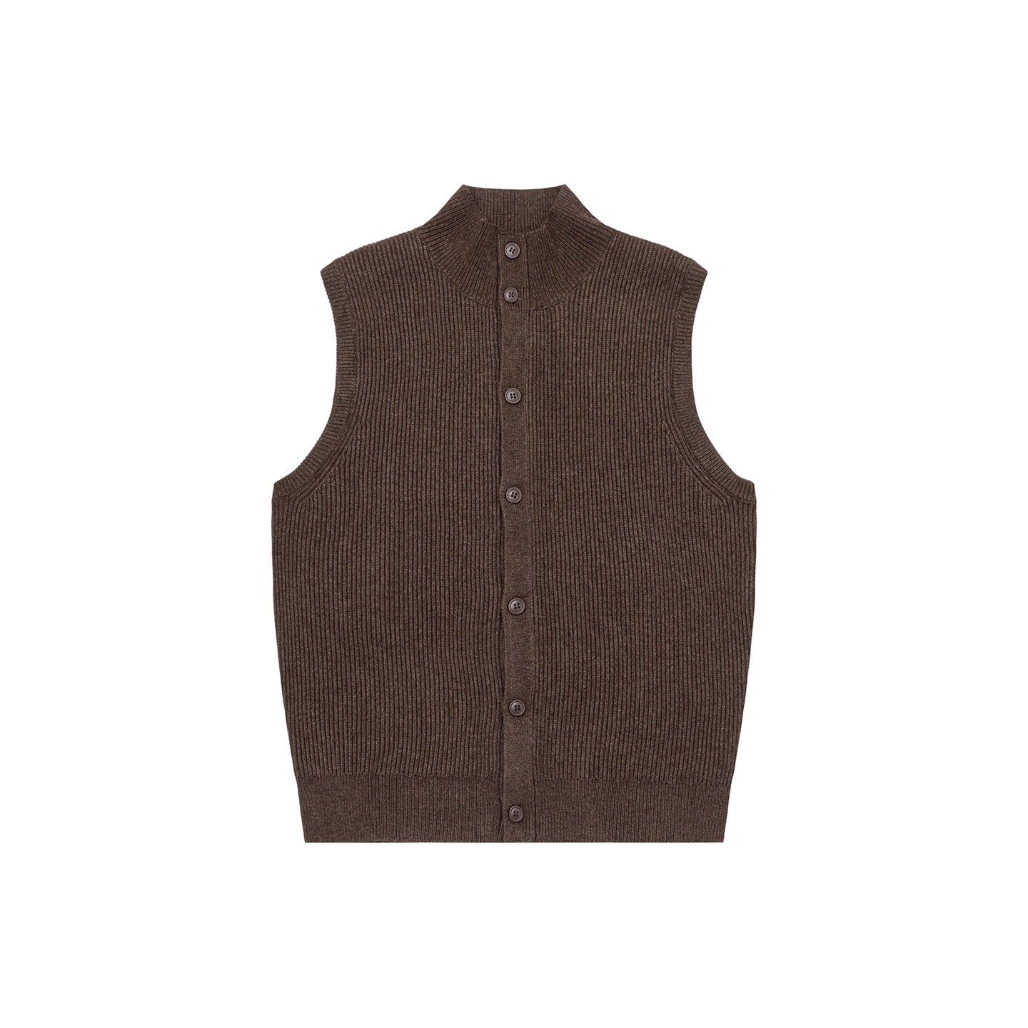 Cross-Border Wholesale Autumn New Style Stand Collar Sleeveless Vest Single-Breasted Loose Old Money Style High Collar Vest