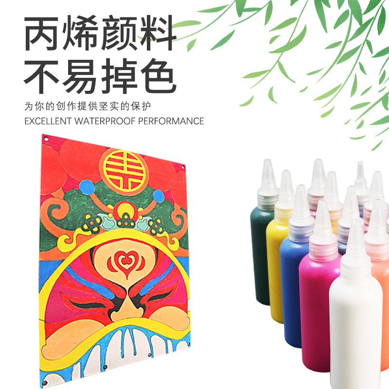 アクリル絵の具100ml子供の手涂りスクエア落书きdiy石膏人形涂りアクリル絵の具セット卸売|undefined