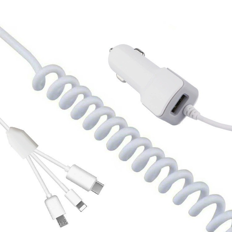 New Duckbill 3-in-1 Car Charger 2.1A Car Mobile Phone Fast Charging Charger USB Wired Car Charger Car Charger Factory