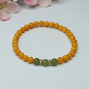 Xinyu natural beeswax bracelet full of honey chicken oil yellow amber Hetian jade bracelet female factory wholesale HP3091501