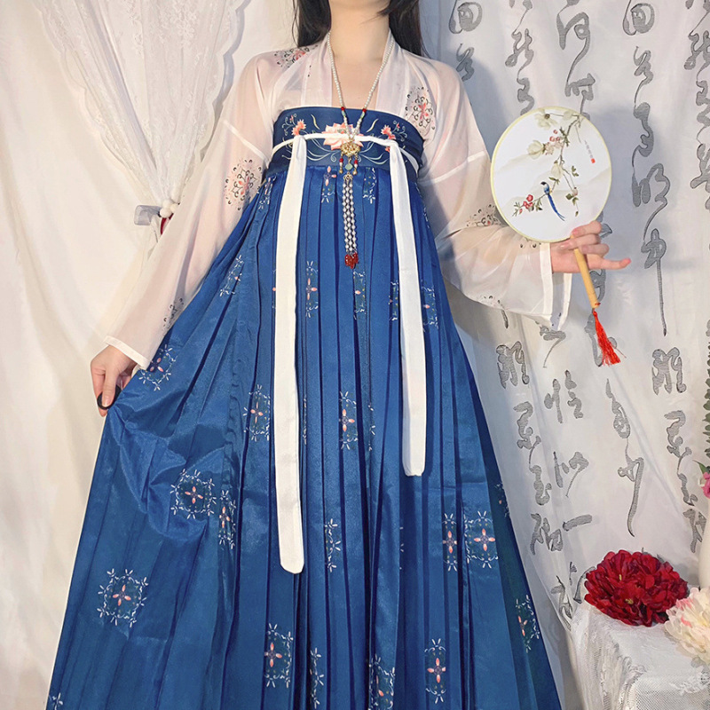 オリジナル本物の漢服女性中国風唐胸丈スカート夏スーパー妖精キャベツフルセット古代衣装|undefined