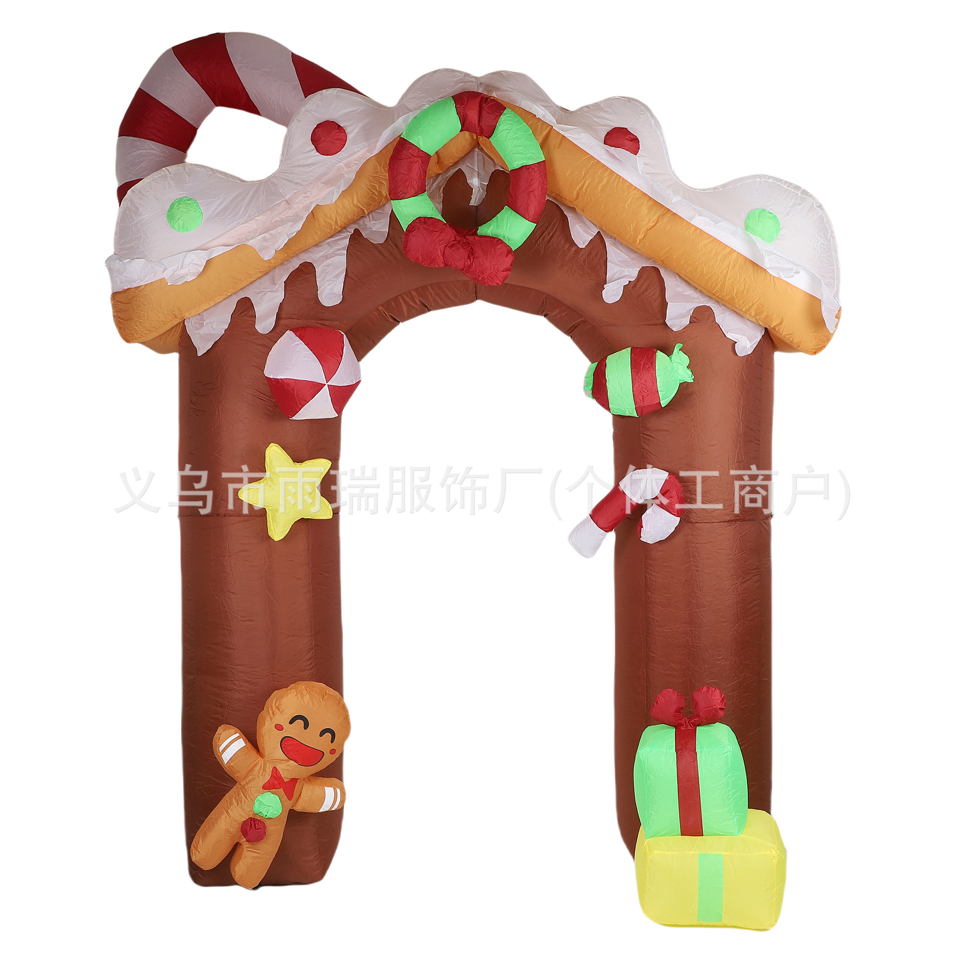 Navidad transfronteriza inflatable pan de jengibre casa arco patio exterior lámpara led decoración luminosa juguetes de dibujos animados decoración