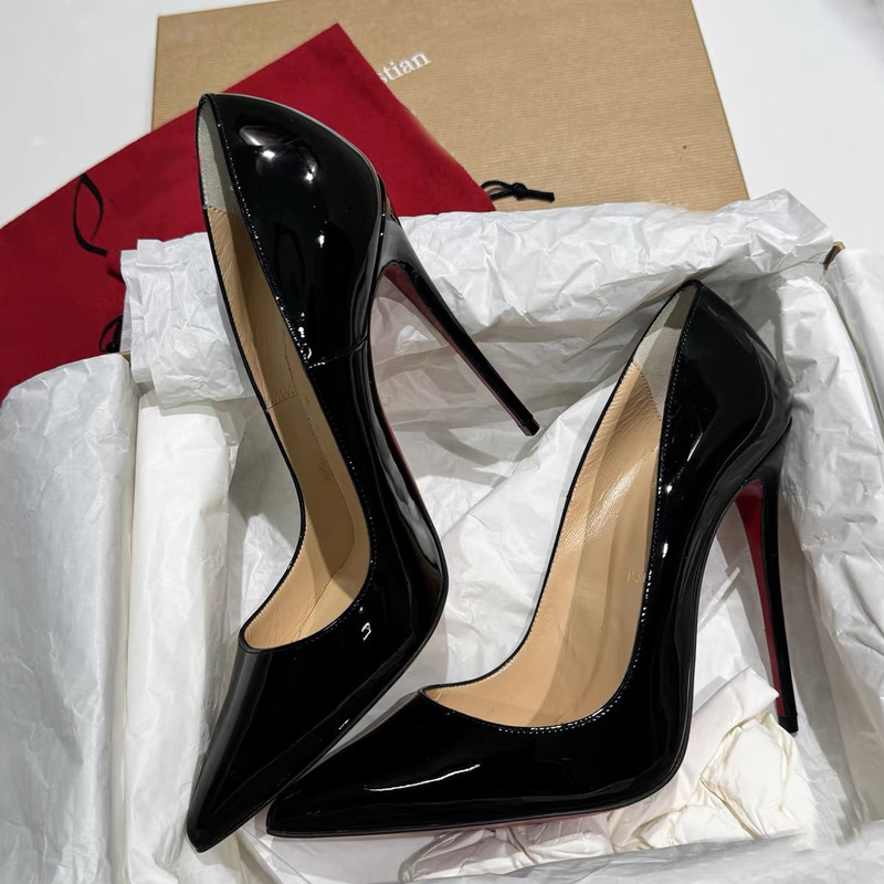High-End Version 2026 New Model C Brand Red-Soled High Heels with Side Cutouts, Sexy and Elegant Professional Pointed-Toe Shallow Mouth Stiletto Pumps
