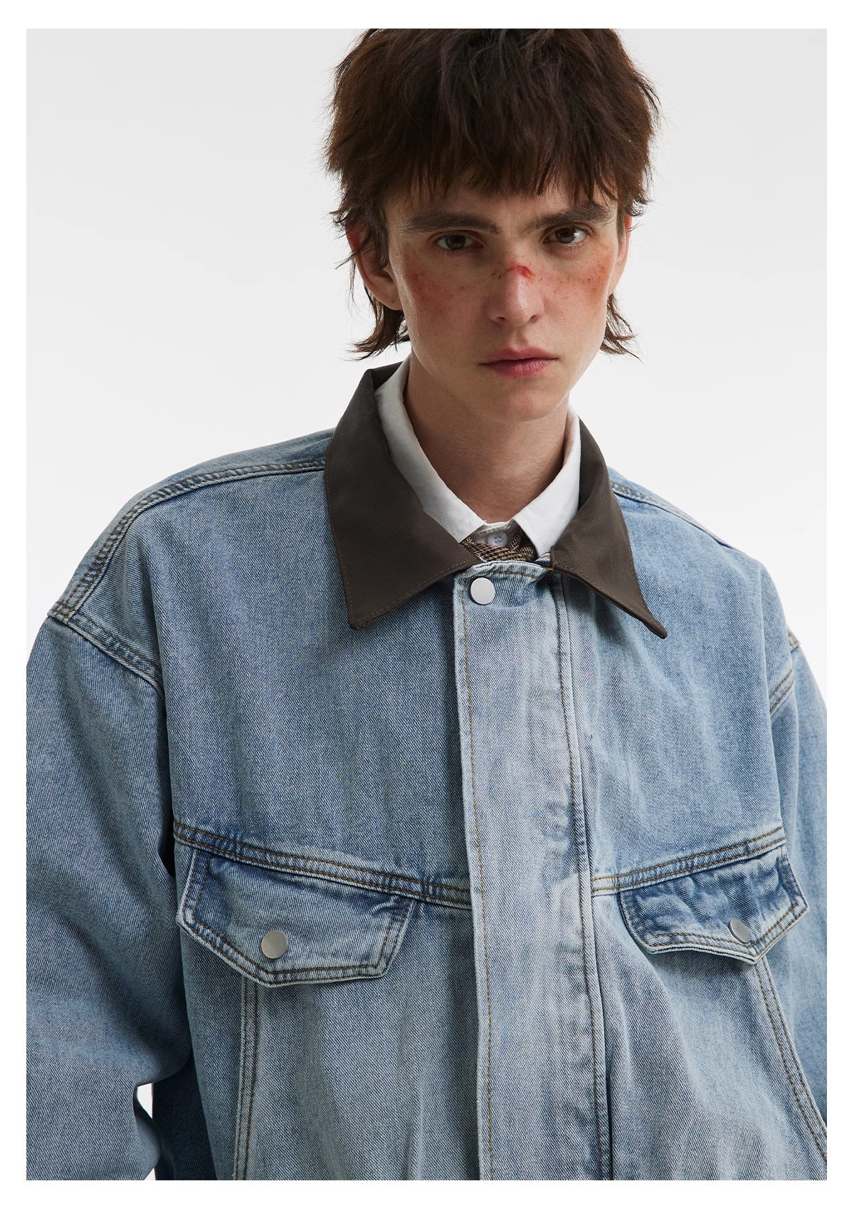 Retro Denim Jacket Men Nostalgic Silhouette Washed Street Style_voghion.com