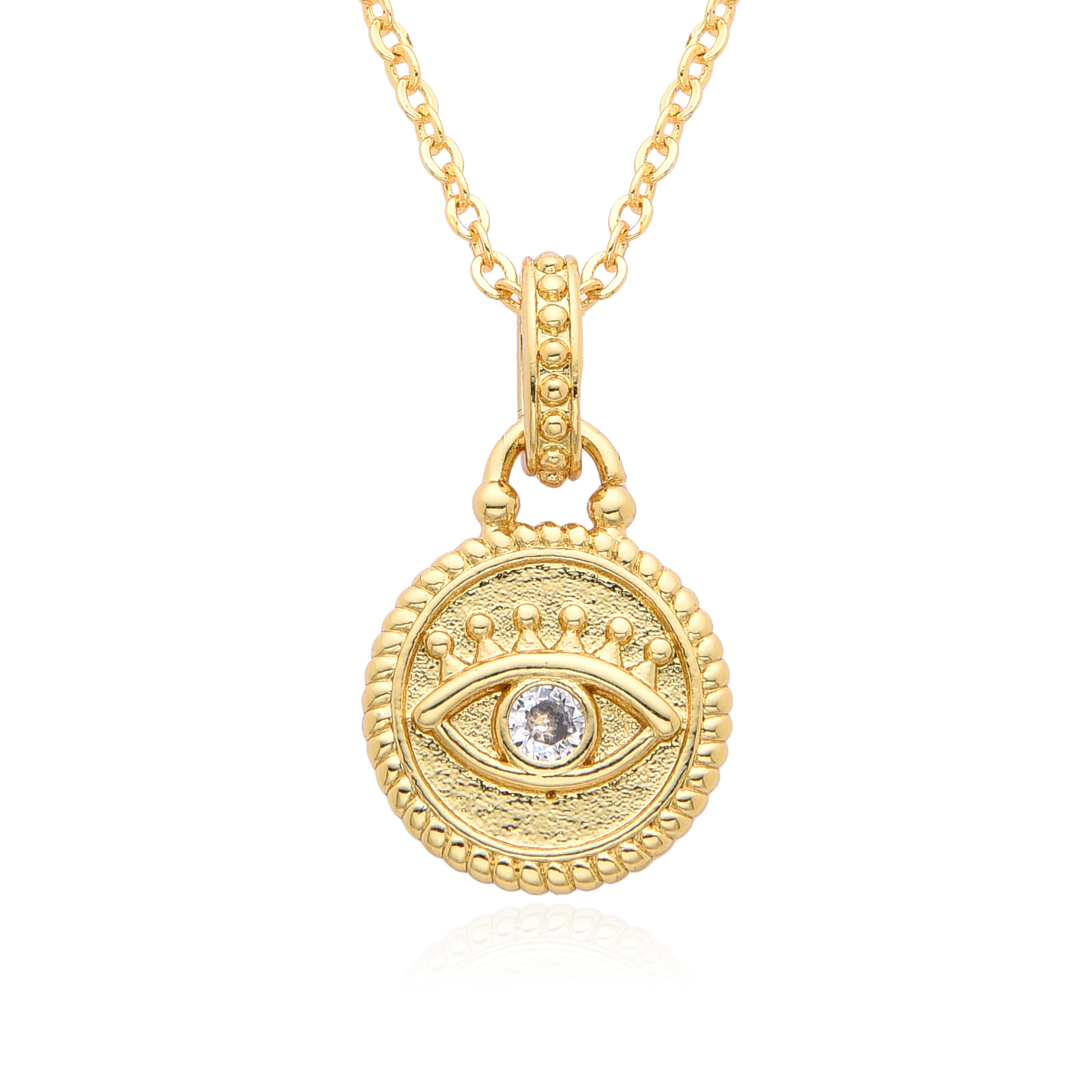 14g Weight 18K Gold Plated Plating Material Copper Pendant Material Zircon Inlay Material Pendant Necklace Classification Copper Chain Material cable chain Chain Type 1 Piece Quantity Daily Occasion Copper Material Geometric, Eye Pattern Women's Gender Hollow Out, Inlay Design Casual, Simple Style Style Copper 18K Gold Plated Hollow Out Inlay Geometric Eye Zircon Pendant Necklace 7