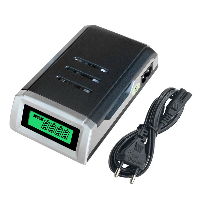 跨境热卖款液晶智能显示充电器4槽快速充电5号AA7号AAA通用充电器