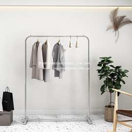服装店展示架陈列道具中岛落地式挂衣架女装店货架不锈钢架子金属