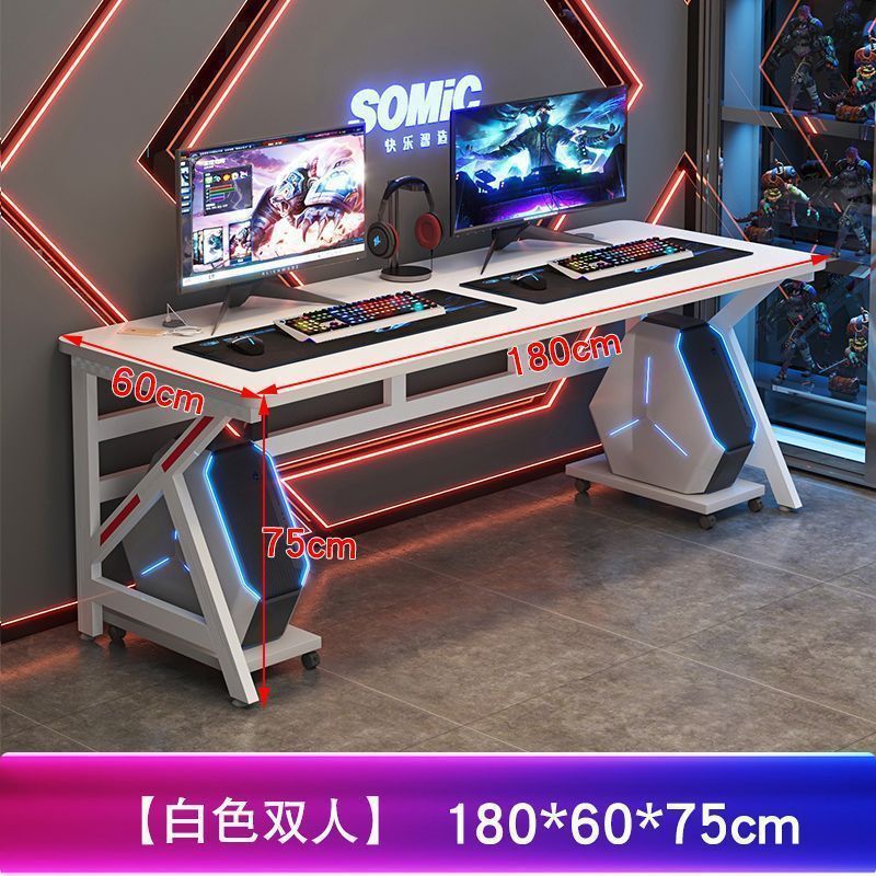 コンピュータデスクデスクトップホームライティングオフィスインターネットカフェeスポーツテーブルと椅子の組み合わせセットホテルダブルゲームカップルテーブル|undefined