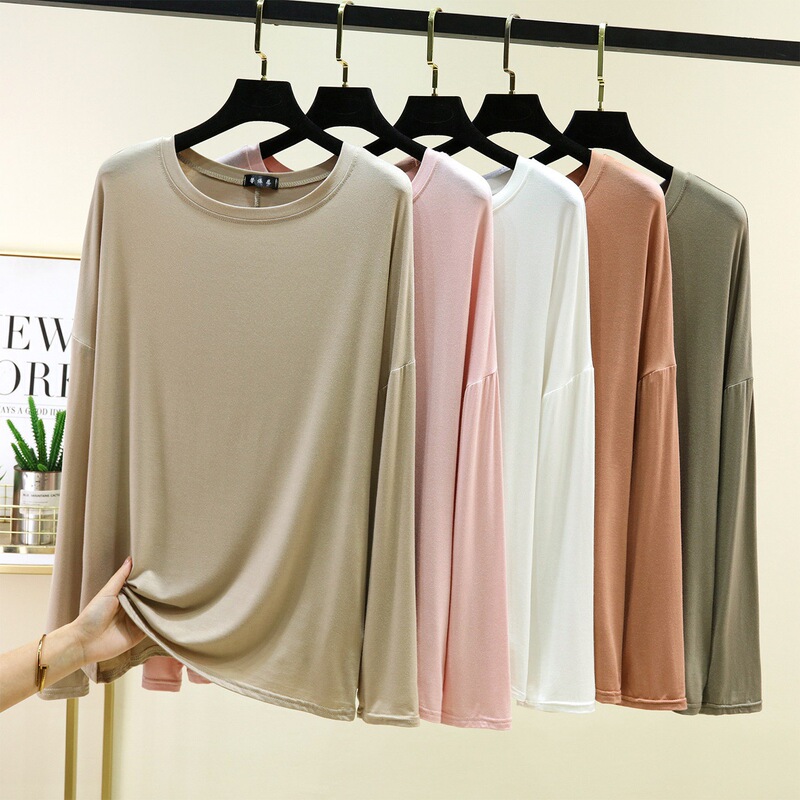 Modal Batwing Sleeve Sun Protection Shirt, Long-Sleeve Top for Women, Summer Thin Air Conditioning Shirt, Loose Plus-Size Outdoor T-Shirt