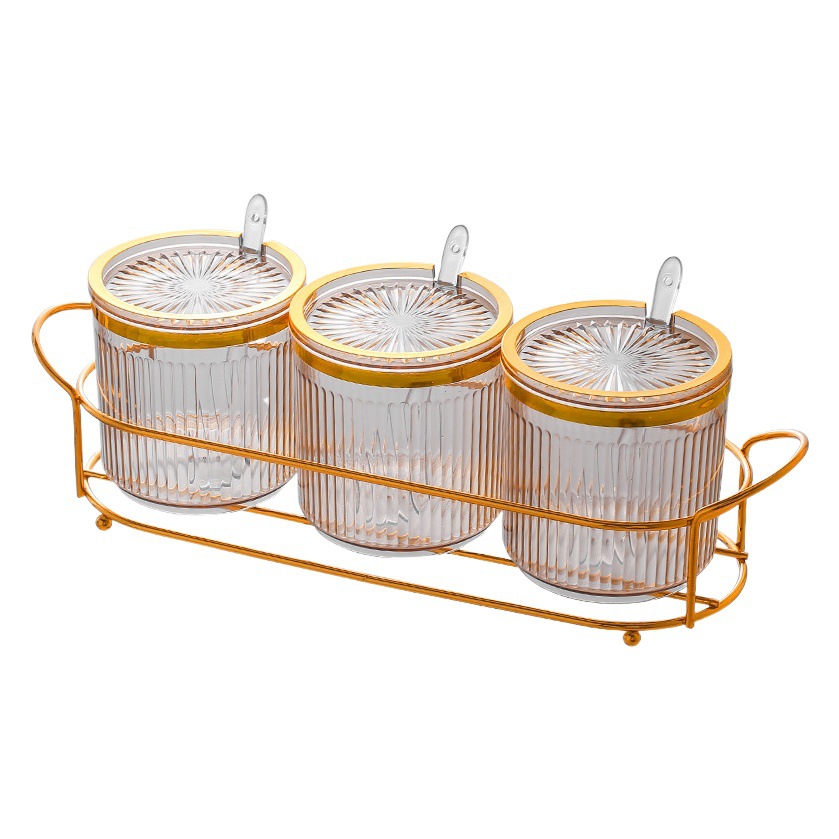 Caja de condimento hogar cocina condimento tarro combinación traje Integrado Multi-Red sal MSG pimienta condimento botella de condimento de almacenamiento