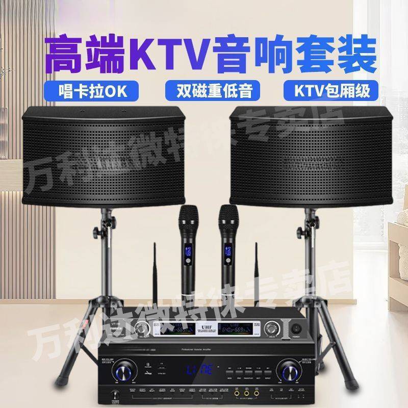 Home Ktv Karaoke Audio Set Home High Volume Professional Card Package Speaker Pair Amplifier Karaoke