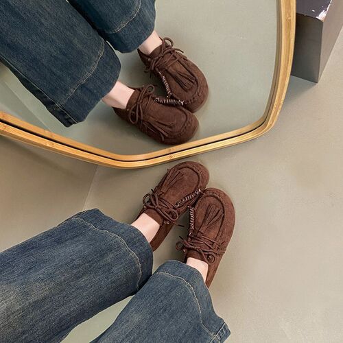Bergen Shoes Autumn New Retro Outer Wear Slip-On Vacation Casual Lightweight Outdoor Single Shoes Camel