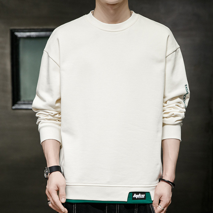 Võlts kahe kapuutsiga pluss-suuruses pikkade varrukatega meeste kevad- ja sügiskollektsiooni 2024 uue rõivabaasiga T-särk_voghion.com