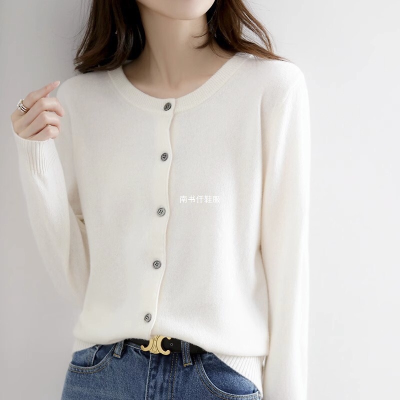 Clearance Sale: 100% Pure Color Wool Cardigan, Women's Round Neck Cashmere Sweater, Women's Knitted Base Layer Jacket, Dark Blue Clearance Sale: 100% Pure Color Wool Cardigan, Women's Round Neck Cashmere Sweater, Women's Knitted Base Layer Jacket, Dark Blue
