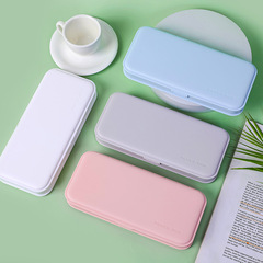 Student Multi-functional Stationery Box, Simple and Large Capacity Stationery Organizer Pencil Case, Solid Color Minimalist Style PP Pencil Box