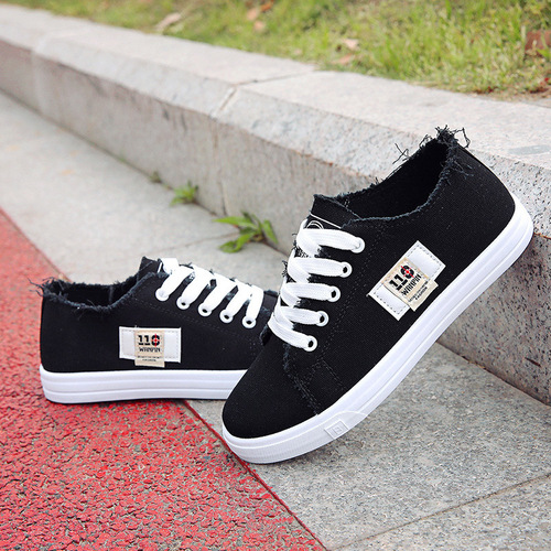 Summer Autumn Korean Style Women's Casual Canvas Shoes Breathable White Shoes Student Flat Platform