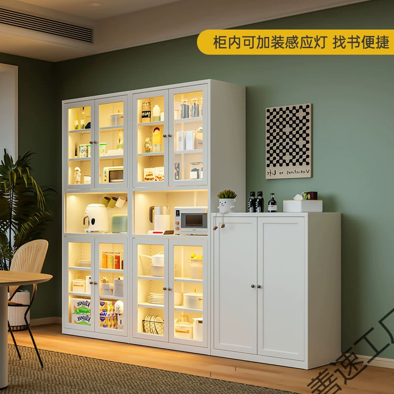 Бытовой стальной буфет, кухонный шкаф для чая, вина, железный шкаф для хранения, шкаф для хранения, комбинированный шкаф для гостиной