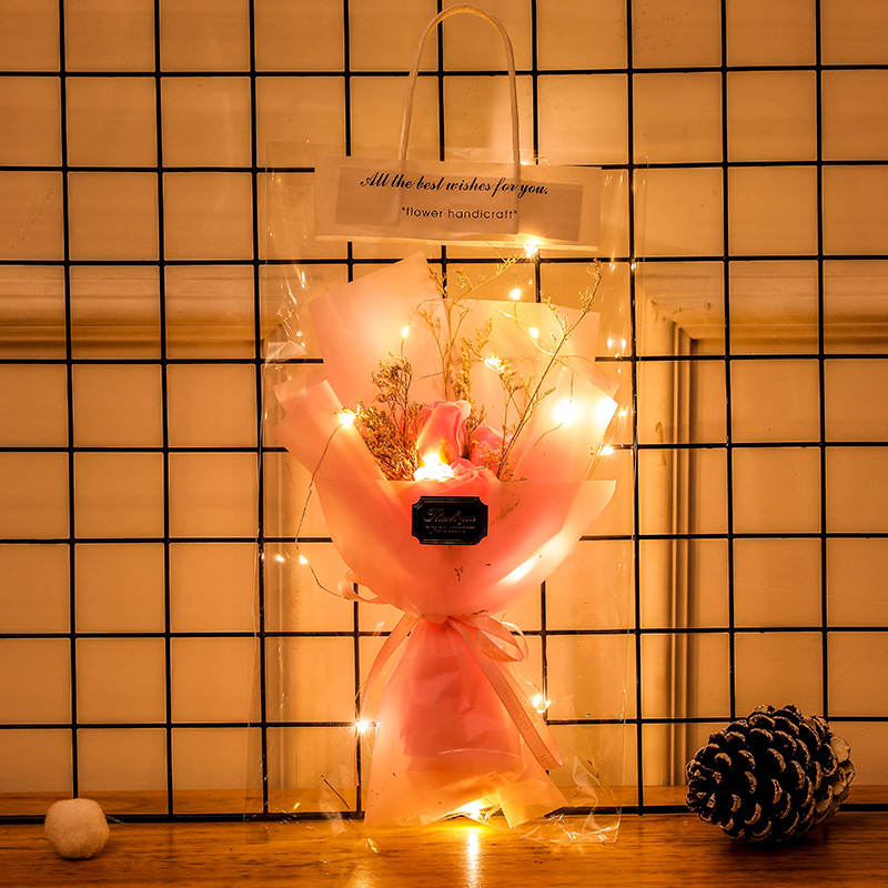 灯款 豪华款三朵粉色+礼袋