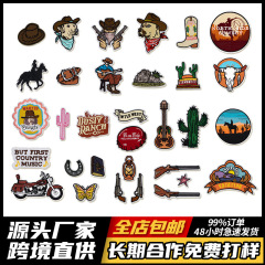西洋カウボーイ刺繍漫画銃士パターンパッチコンピュータ刺繍パッチ花衣類アクセサリーパッチ服布パッチ