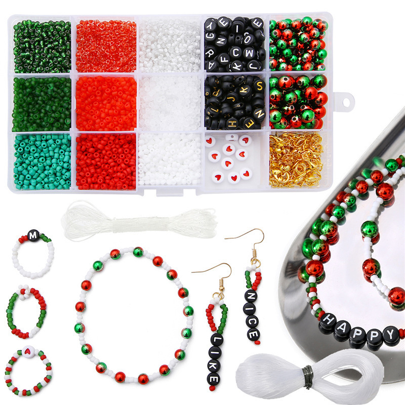 72g Weight Christmas Festival 1 Set Diameter 3mm Diameter 6 Mm Diameter 8mm Arylic Letter Heart Shape Beads Chain Lobster Clasp 6