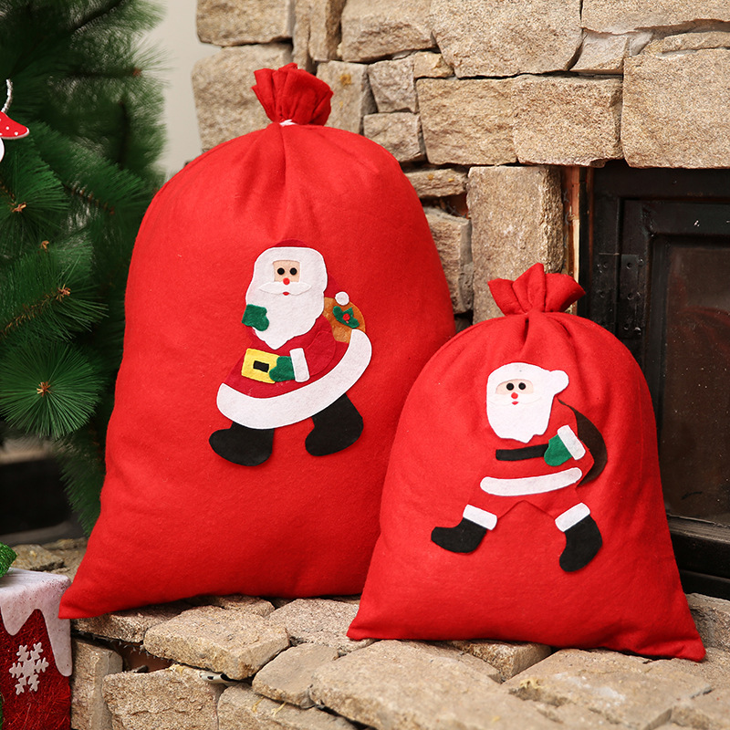 Bolsas de regalo de Navidad, bolsas de paquete, bolsas de manzanas, bolsas de Santa, bolsas de tela no tejida, almacenamiento