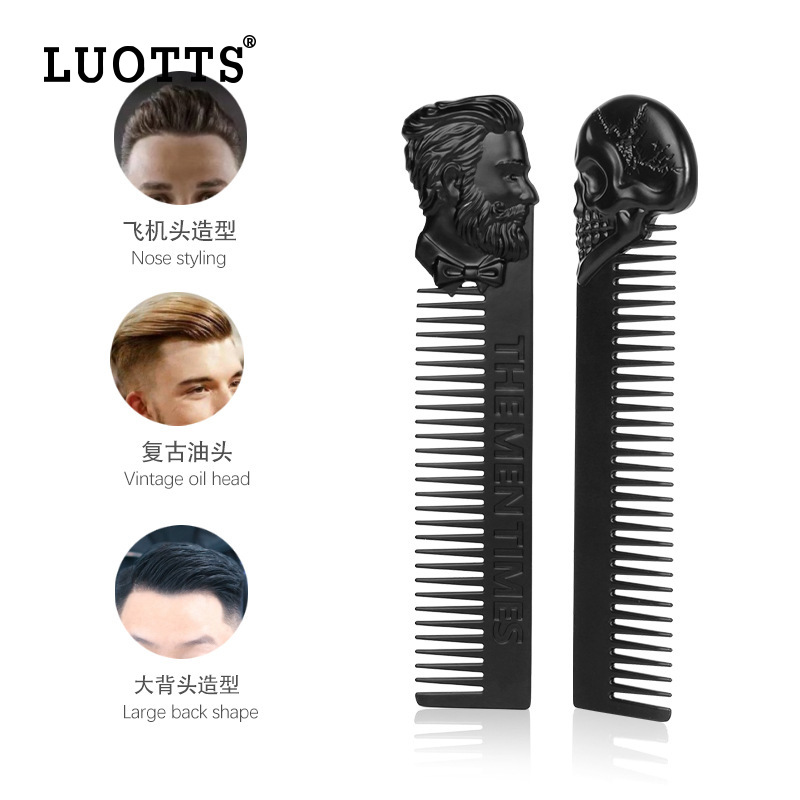 Cruzar la frontera de aleación de zinc barba modelado peine de aceite peine de la barba gran espalda