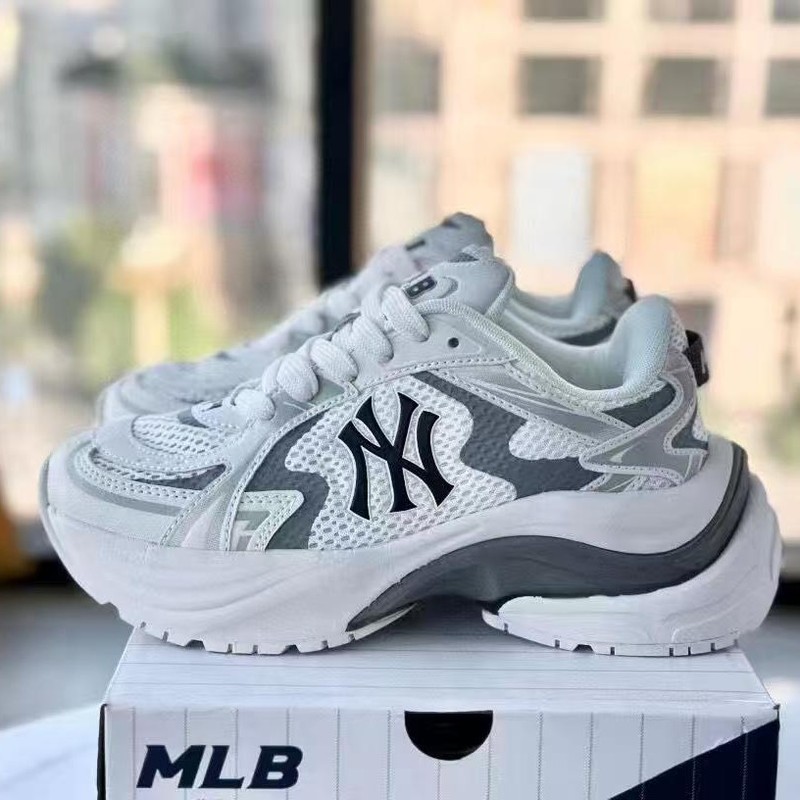 公司级新款 MLB张凌赫同款复古流浪鞋厚底增高老爹鞋NY运动情侣跑|undefined