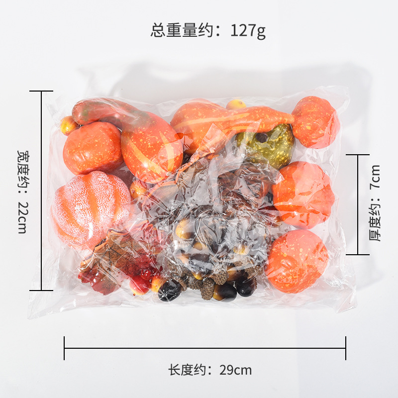 Modelo de calabaza de simulación accesorios de decoración de calabaza de Halloween vitrina vegetal fotografía educación temprana props