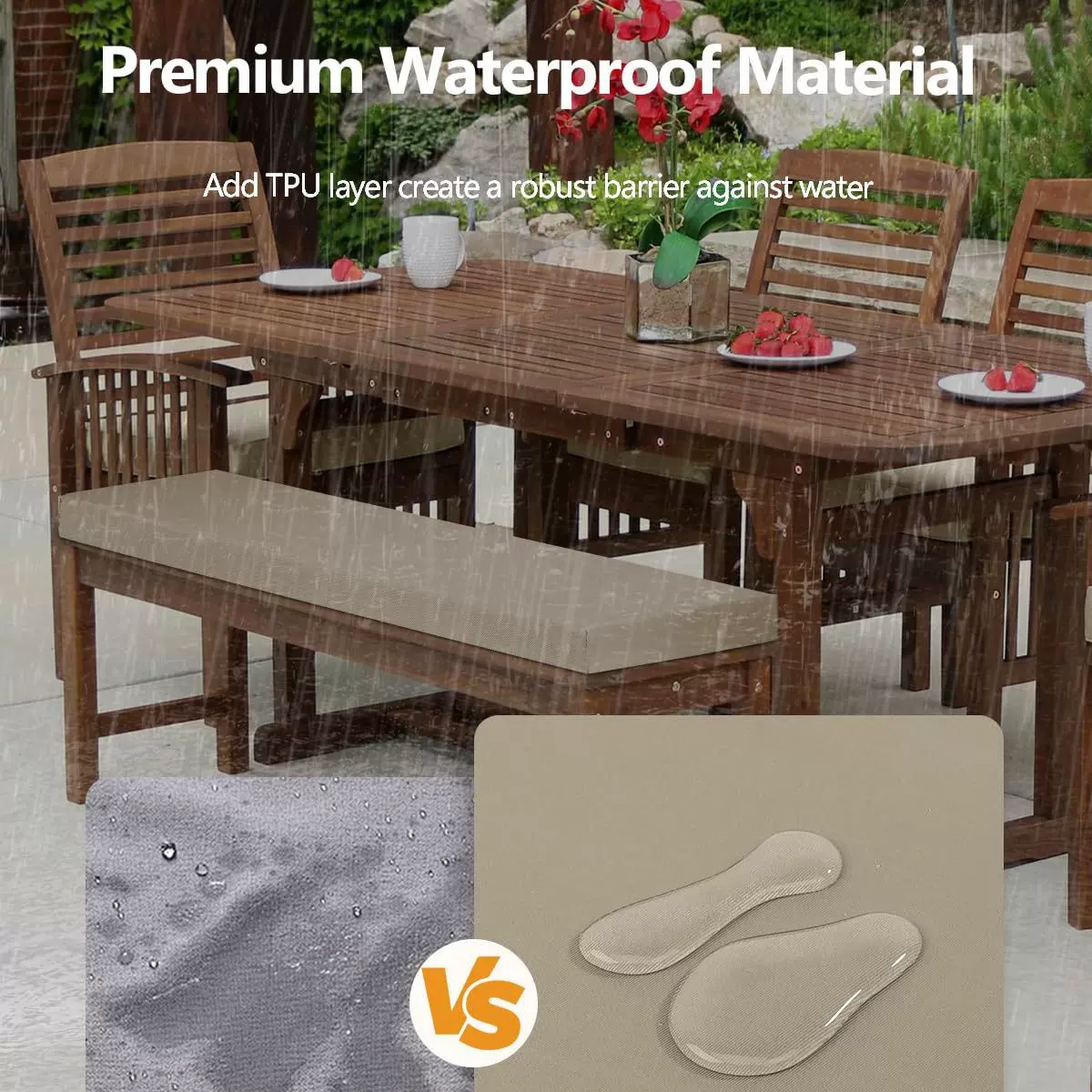 户外长椅垫,强化防水座垫,防滑底部的高密度长垫 庭院花园秋千