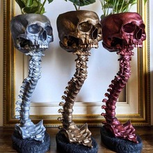 跨境新品 骷髅花盆Skull Planter & Spine Stand Sets 脊椎架套装