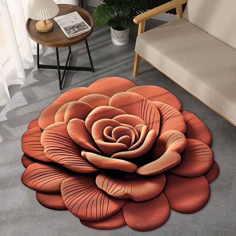 国境を越えた売れ筋の3D立体花柄珪藻泥フロアマット、バスルームドアマット、吸水性、滑り止め、速乾性フットマット|undefined