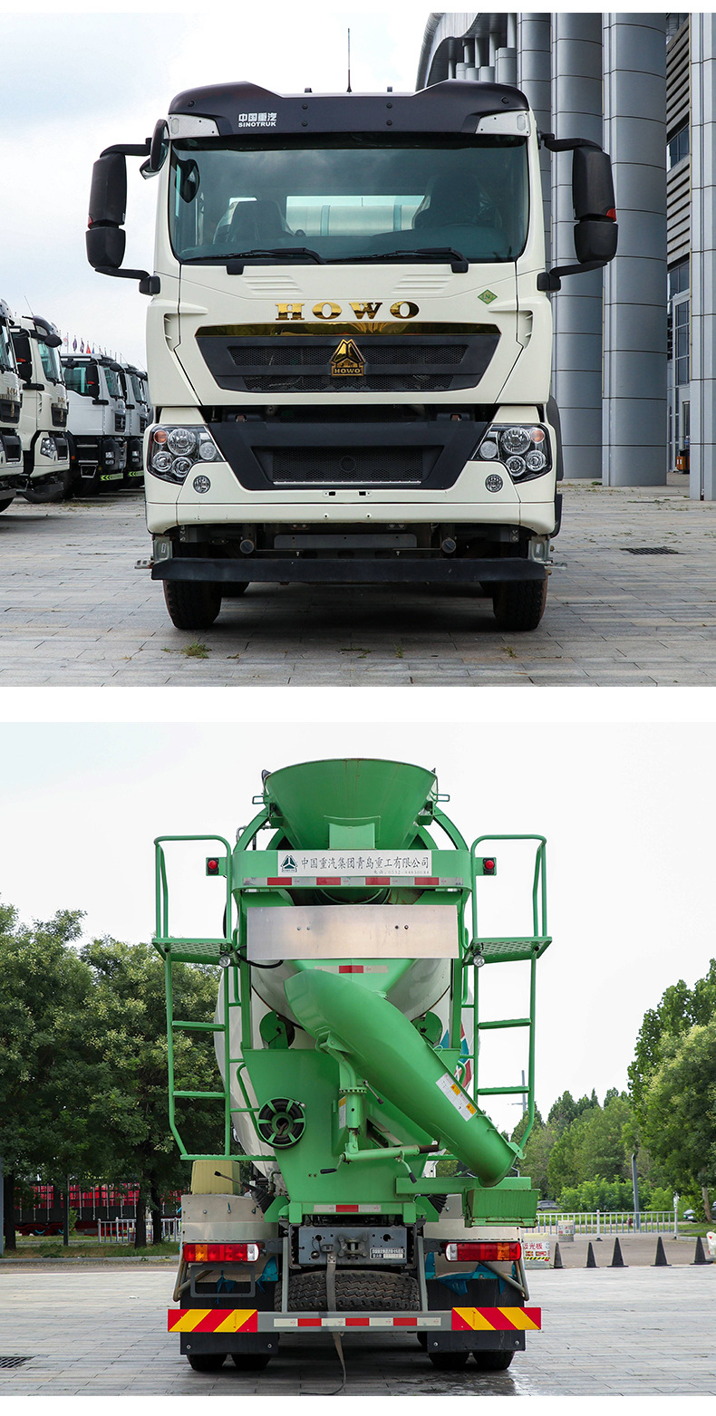 Export of Sinotruk Howo TX7 mixer truck for construction projects, with a large 12-cubic-meter concrete mixing tank, mixer transport vehicle
