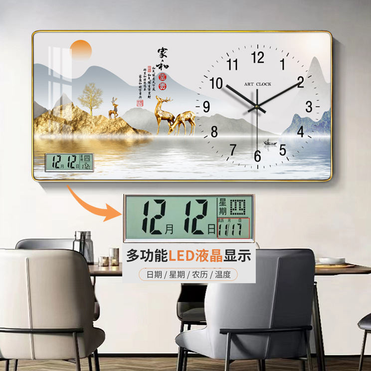 Reloj de pared con calendario perpetuo silencioso, con temperatura – reloj de cuarzo de moda, venta directa de fábrica.