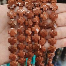 天然石十字架12x12mm切面水晶玛瑙串珠散珠手工diy个性饰品配件