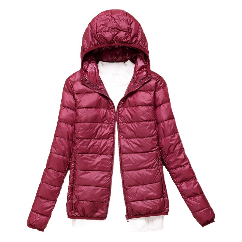 Abrigo de invierno más el tamaño ligero abajo chaqueta acolchada de algodón ligero de las mujeres corto gordito Niña de mediana edad y anciana madre