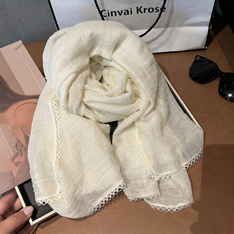 Bufandas para mujeres otoño y invierno de 2025 nuevos estudiantes pequeños frescos y artísticos bufandas de seda de color sólido multifuncionales de calentamiento bufandas