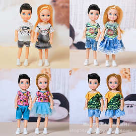 新款适合16CM女孩5寸小凯莉娃娃衣服洋娃娃公主服装跨境外贸玩具