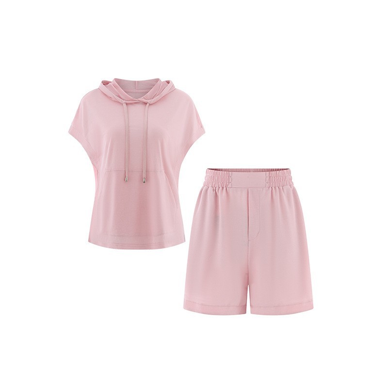 [Clearance Sale] Women's Short-Sleeve Set, New Summer Style, Short-Sleeve Hooded Sweatshirt and Shorts, Sun Protection and Casual