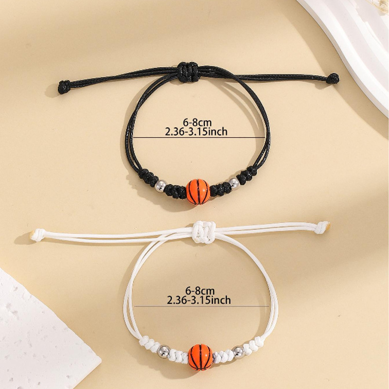 Yunjin transfronteriza Venta caliente hilo de cera tejida baloncesto pareja pulsera equipo fans fiesta regalo pulsera en stock