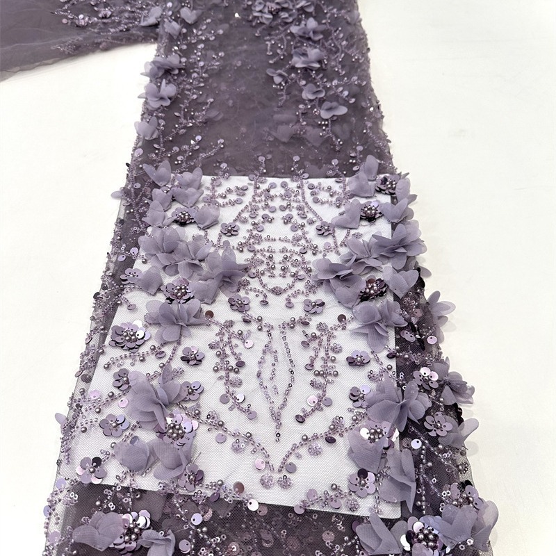 Flor de moda pegatinas tubo de perlas sequin tejido bordado vestido de novia vestido de moda vestido de tela pequeña tela de aire fresco image 6