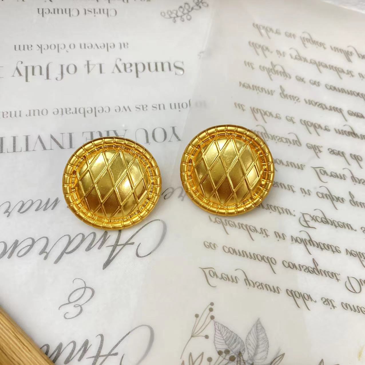 Simple Style Rhombus Alloy Plating Womenu0027S Ear Studs 1 Pair