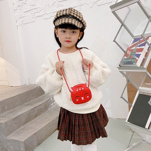 Children's Fashion Casual Crossbody Bag  New Cartoon Cute Little Cat Wallet